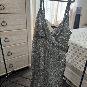 Eloquii Green and Pink Patterned Dress